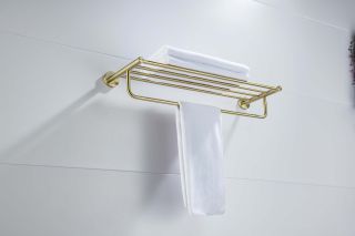 Полка для полотенец Aquatek Европа AQ4115BG шлифованное золото